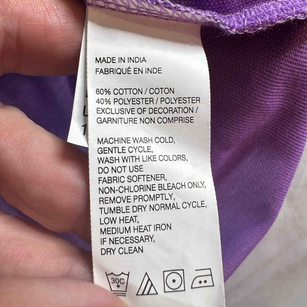 IZOD Advantage Polo Shirt Mens Large Purple Stretch Golf Casual Short Sleeve - Picture 4 of 6